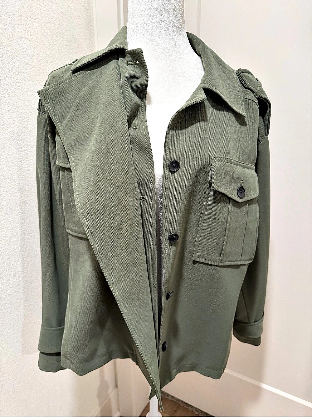 Express Twill Belted Utility Jacket Women's Olive Utility Jacket Medium